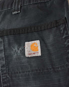 Black Carhartt Distressed Double Knee Cargo Jeans - W32 L31
