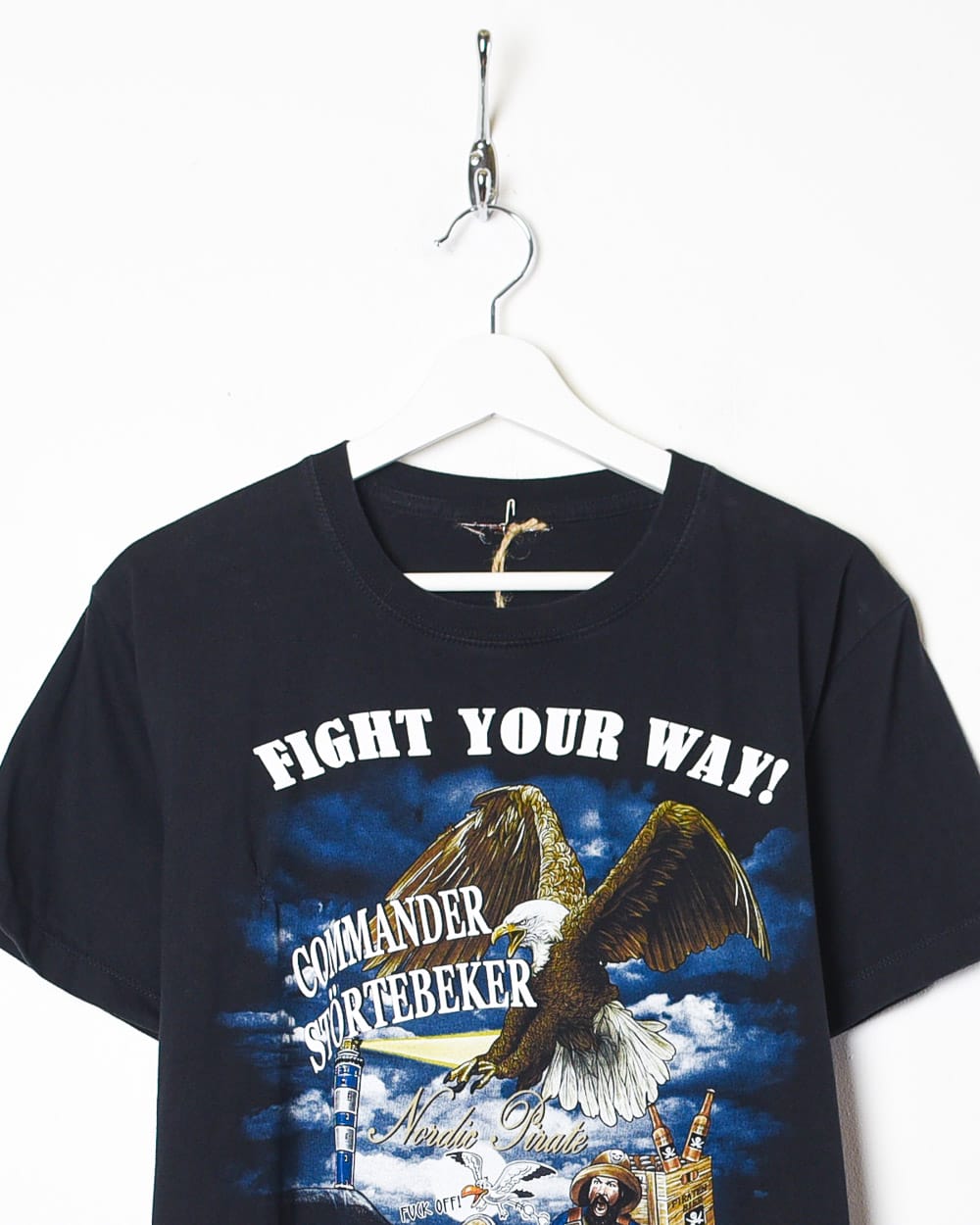 Black Commander Stortebecker Fight Your Way! Graphic T-Shirt - Large