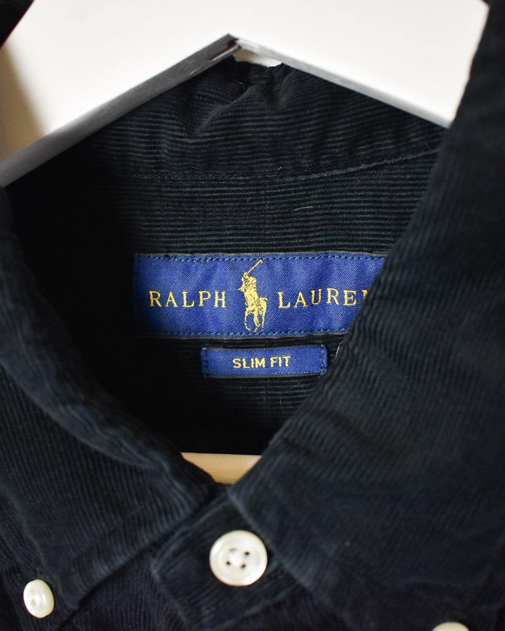 Black Polo Ralph Lauren Corduroy Shirt - Large