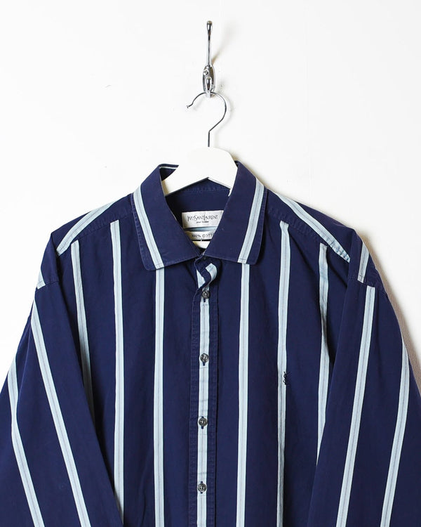 Navy Yves Saint Laurent Striped Shirt - X-Large