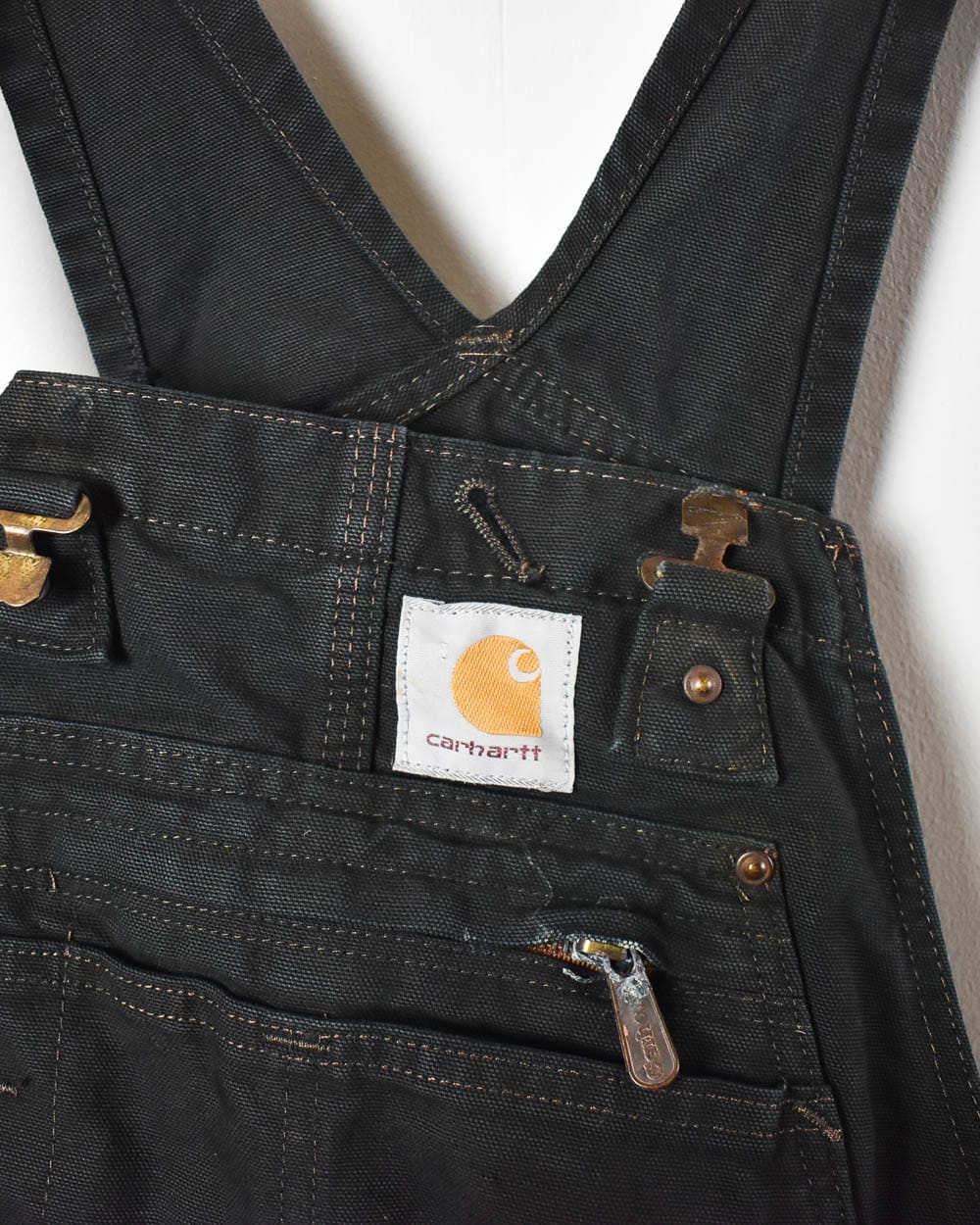 Black Carhartt Workwear Double Knee Dungarees - W36 L31