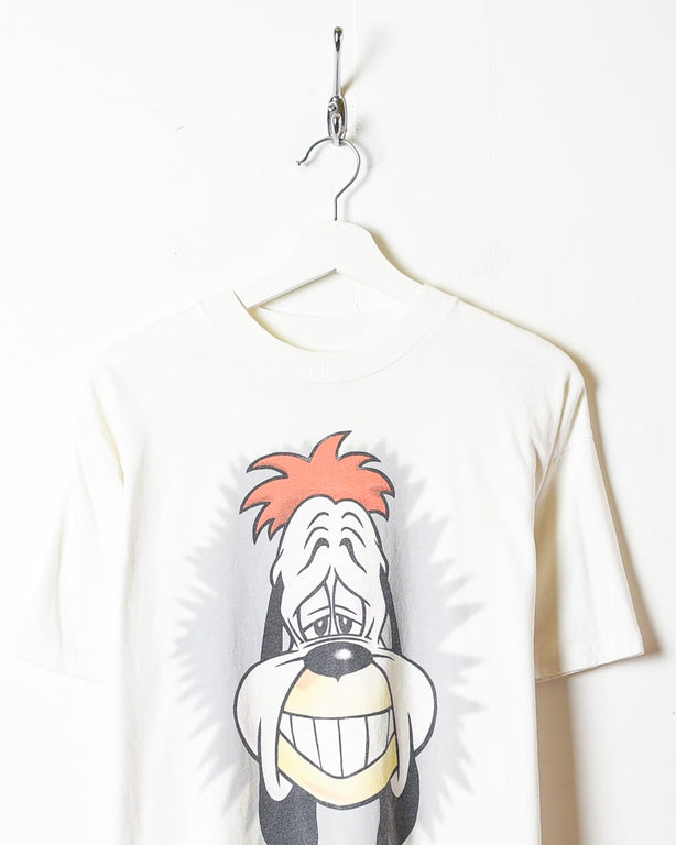 White Cartoon Network Droopy Dog Single Stitch T-Shirt - Large