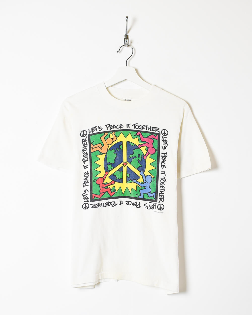 White Keith Haring Let's Peace it Together T-Shirt - Medium