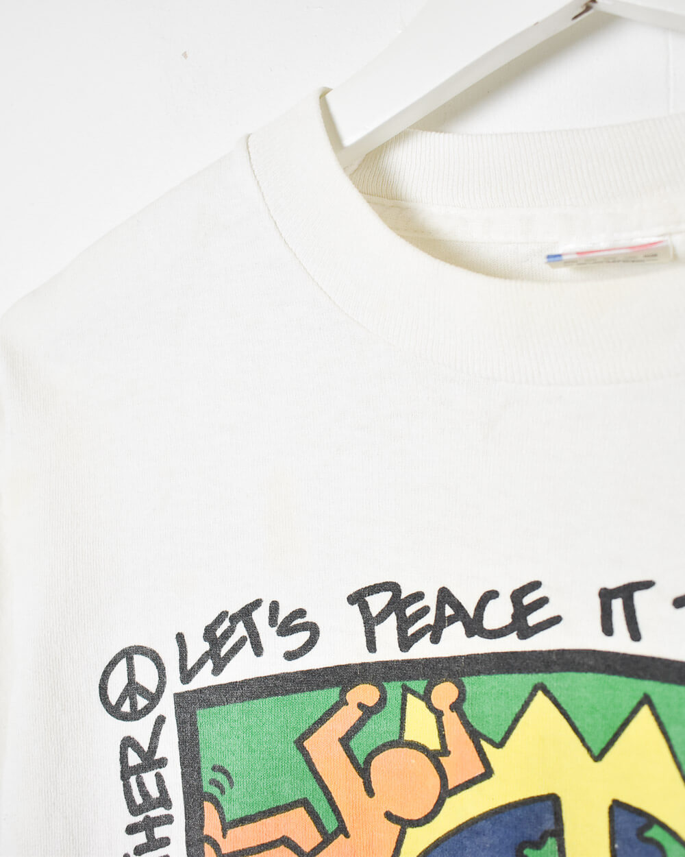 White Keith Haring Let's Peace it Together T-Shirt - Medium