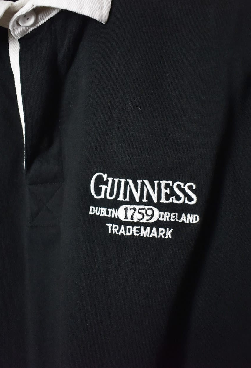 Black Guinness Trademark Rugby Shirt - Large