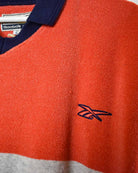 Orange Reebok Towelling Collared T-Shirt - Large