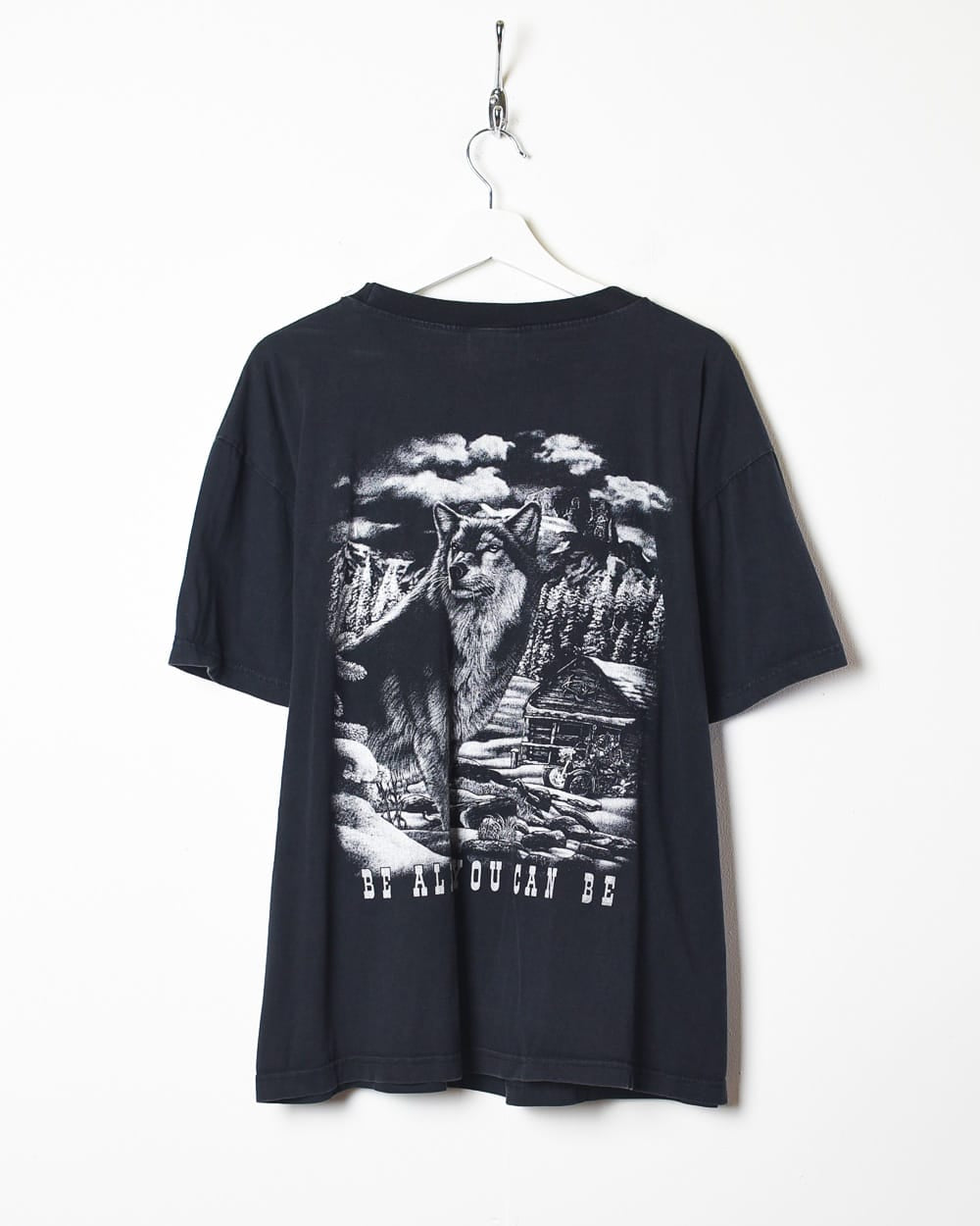 Black SP Wolf Graphic T-Shirt - Medium