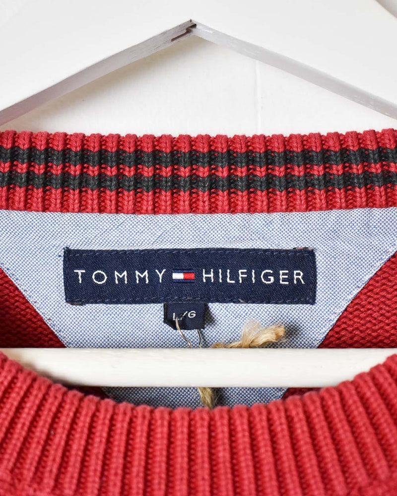 Red Tommy Hilfiger Knitted Sweatshirt - Large