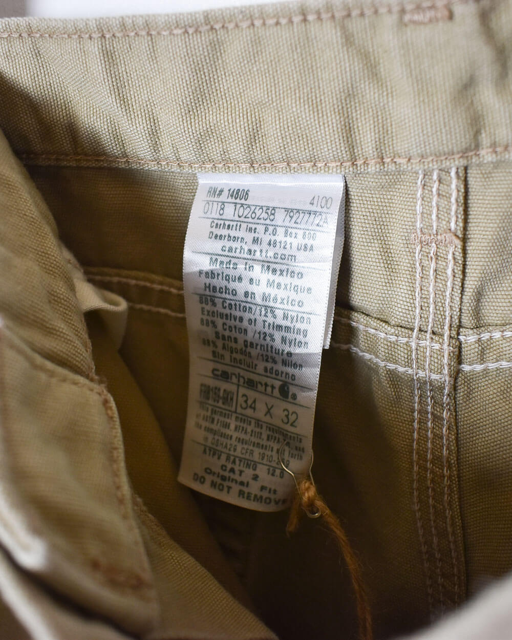 Khaki Carhartt FR Carpenter Jeans - W34 L32