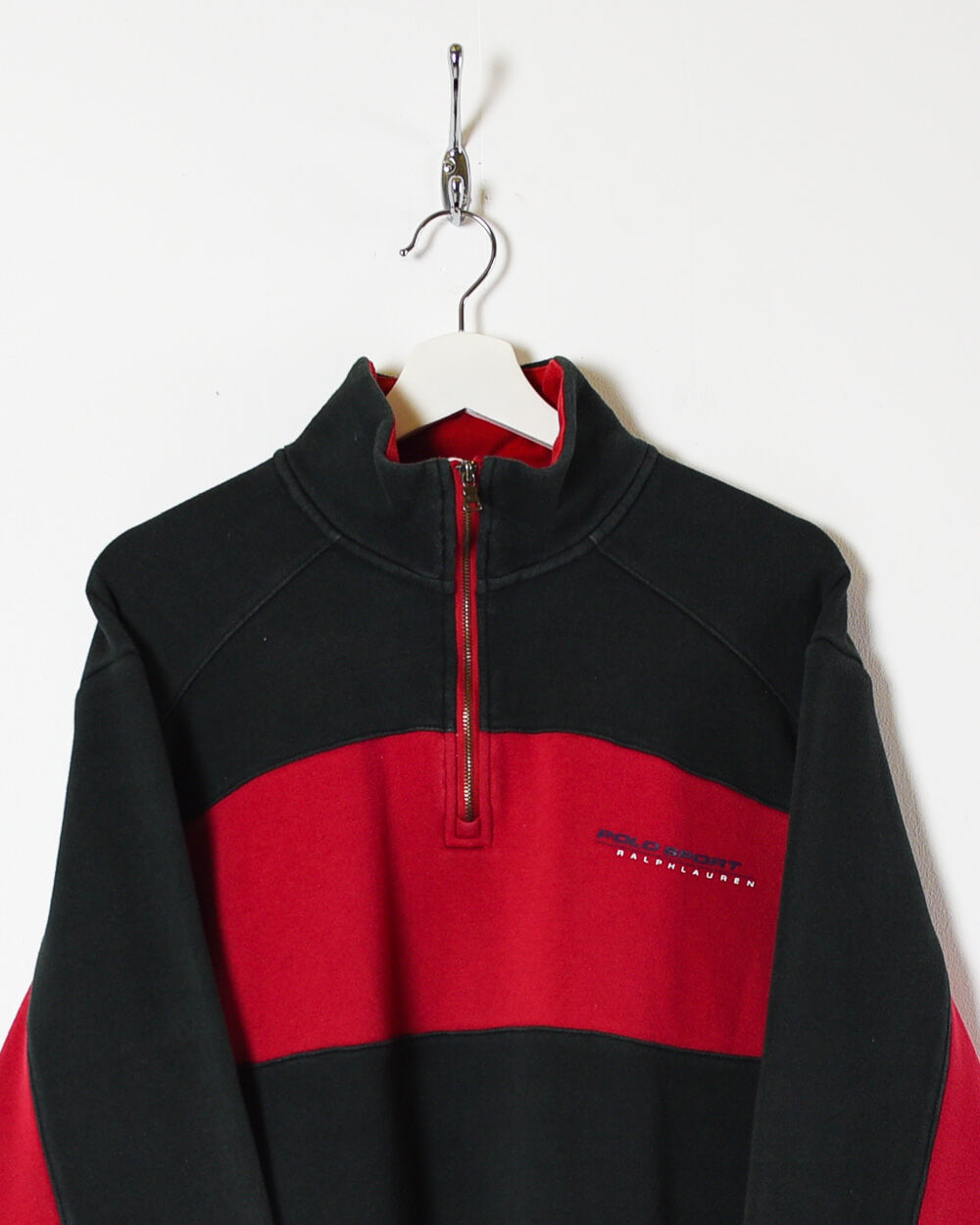 Vintage 90s Cotton Colour-Block Black Ralph Lauren Polo Sport 1/4