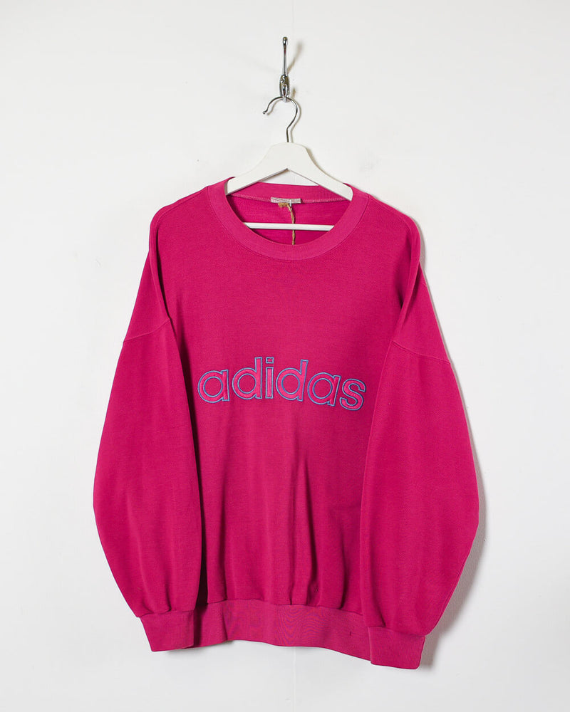 Vintage 90s Pink Adidas Sweatshirt - women's Cotton mix– Vintage