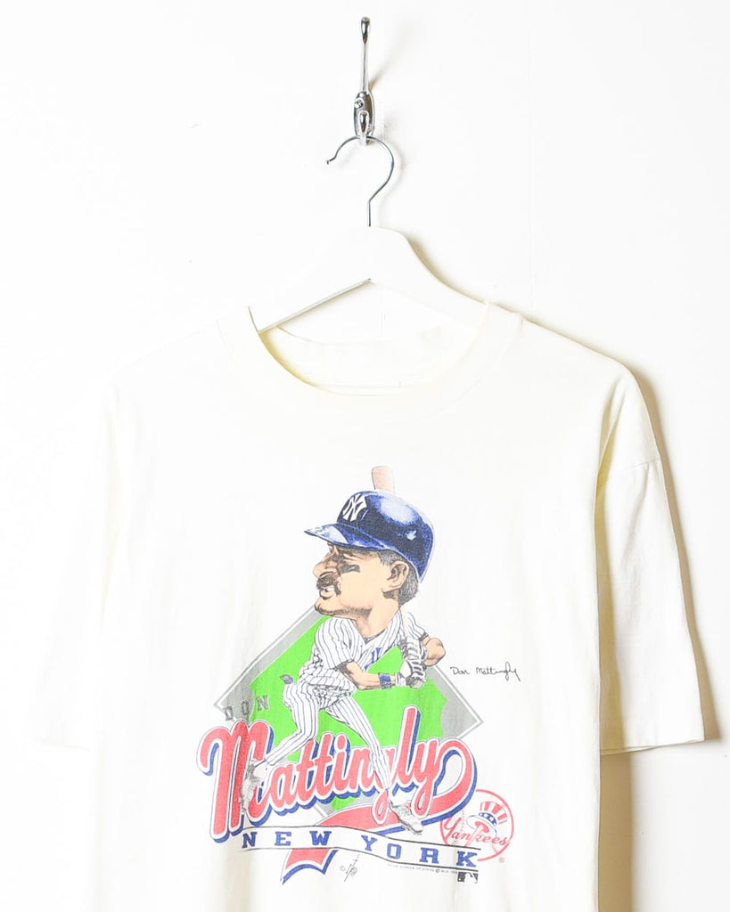 Vintage 80s White MLB New York Yankees Don Mattingly 80s Single Stitch  T-Shirt - X-Large Cotton– Domno Vintage