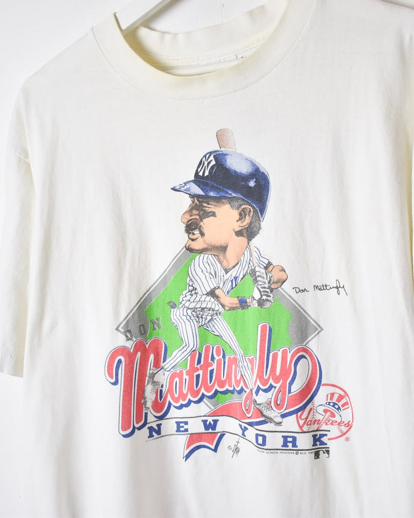 Vintage 80s White MLB New York Yankees Don Mattingly 80s Single Stitch  T-Shirt - X-Large Cotton– Domno Vintage
