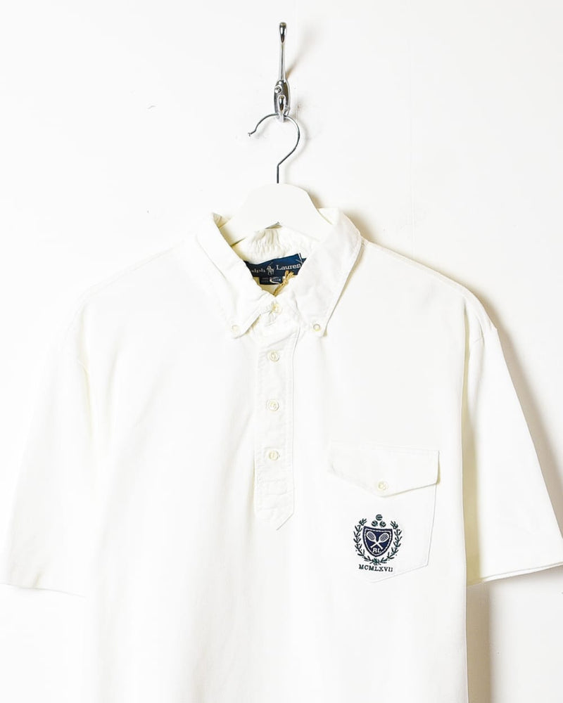White Polo Ralph Lauren Tennis Polo Shirt - X-Large
