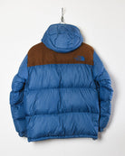 Blue The North Face Hooded Nuptse 700 Down Puffer Jacket - Small