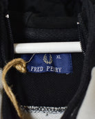 Black Fred Perry 1/4 Zip Hoodie - Small