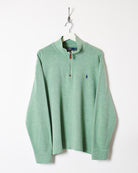 Green Ralph Lauren 1/4 Zip Sweatshirt - X-Large