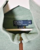 Green Ralph Lauren 1/4 Zip Sweatshirt - X-Large