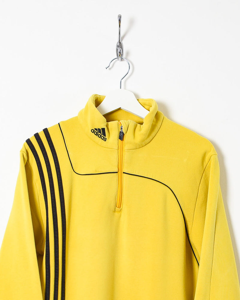 Yellow Adidas 1/4 Zip Sweatshirt - Small