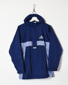 Navy Adidas Hooded Windbreaker Jacket - Small