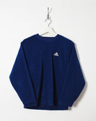 Navy Adidas Pullover Fleece - Small