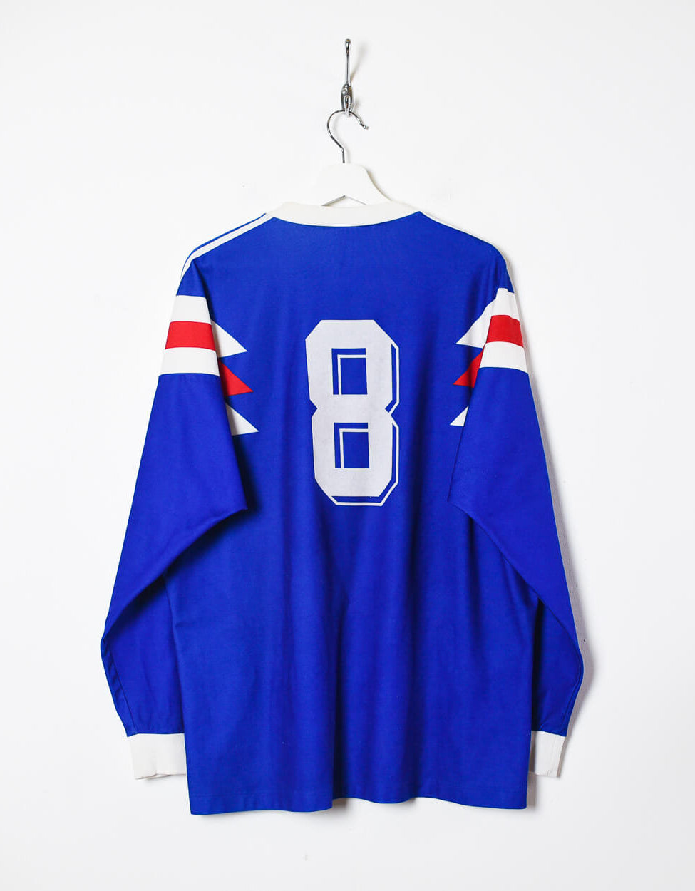 Blue Adidas Long Sleeved Football Shirt - X-Large