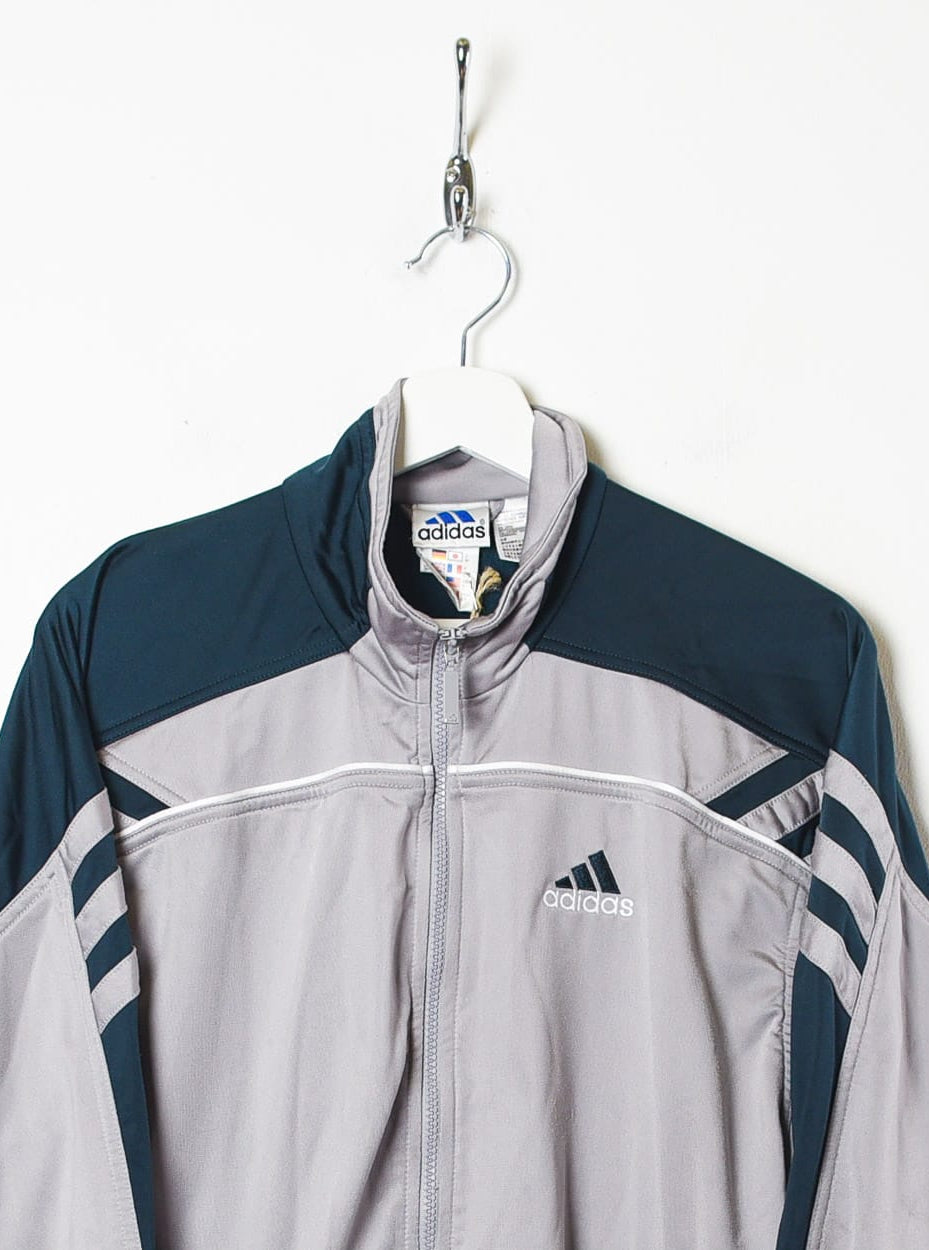 Grey Adidas Tracksuit Top - Small