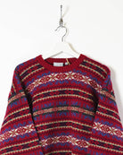 Maroon Vintage Knitted Sweatshirt - Medium