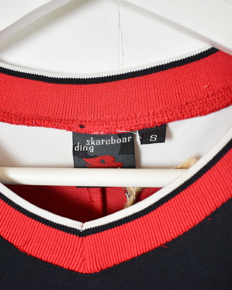 Vintage 00s Polyester Colour-Block Black Skateboarding Hawk NHL Jersey -  Medium– Domno Vintage