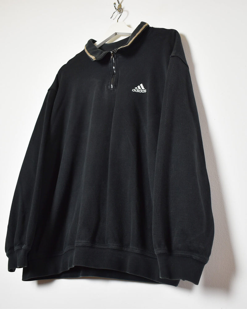 Black Adidas 1/4 Zip Sweatshirt - Medium