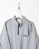 Stone Adidas 1/4 Zip Sweatshirt - X-Large