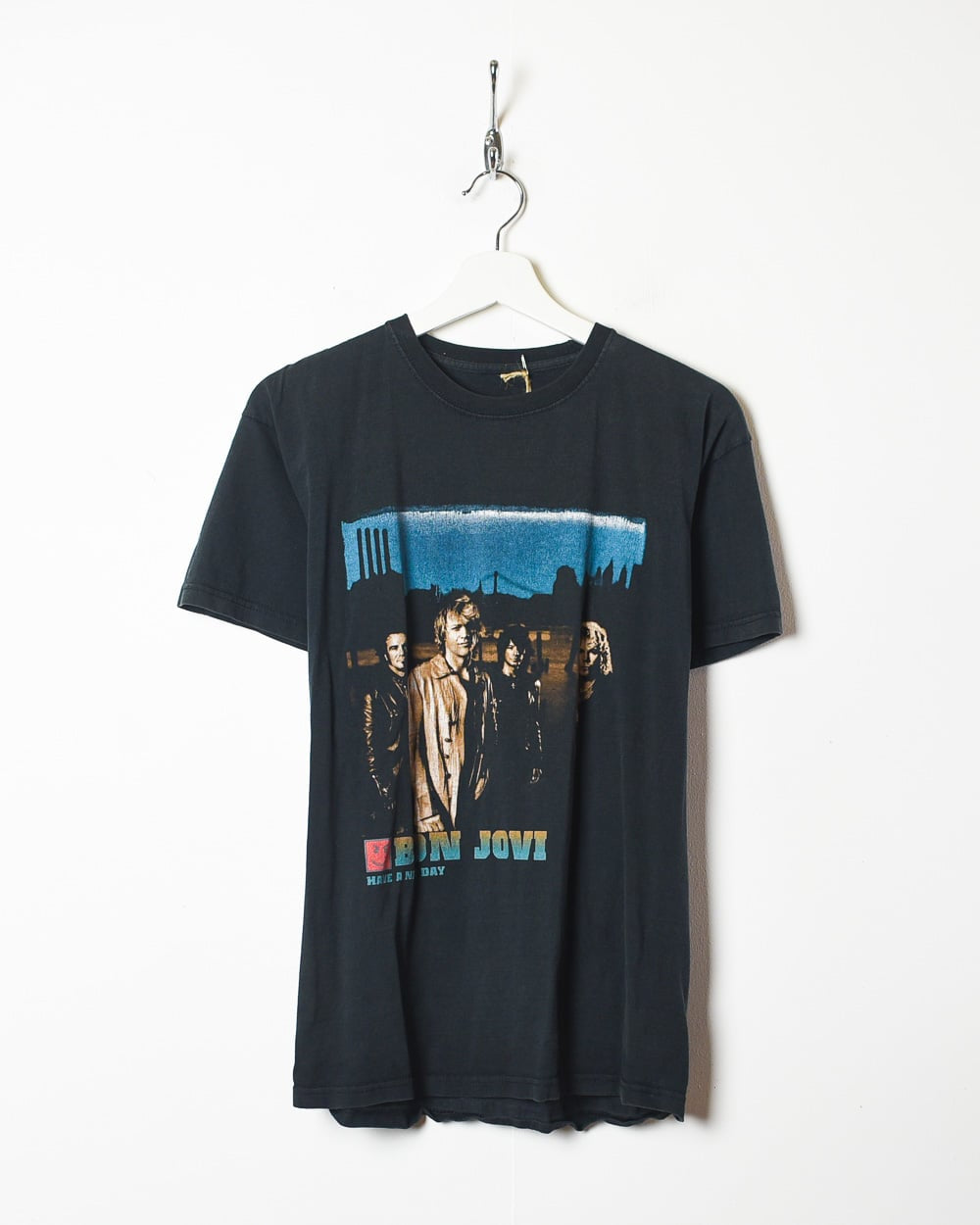 Black Bon Jovi Have A Nice Day Graphic T-Shirt - Medium