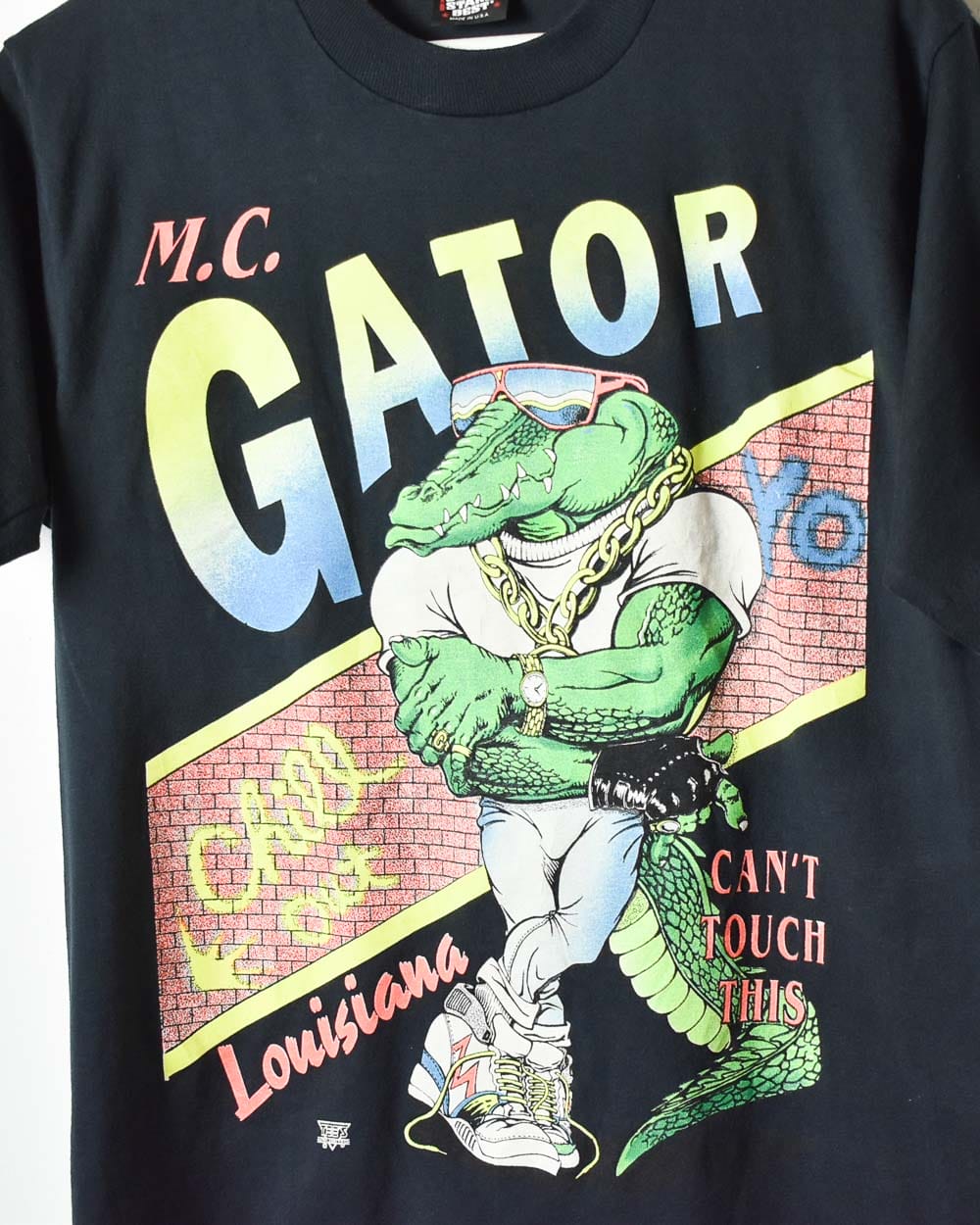Black MC Gator Louisiana Single Stitch T-Shirt - Small