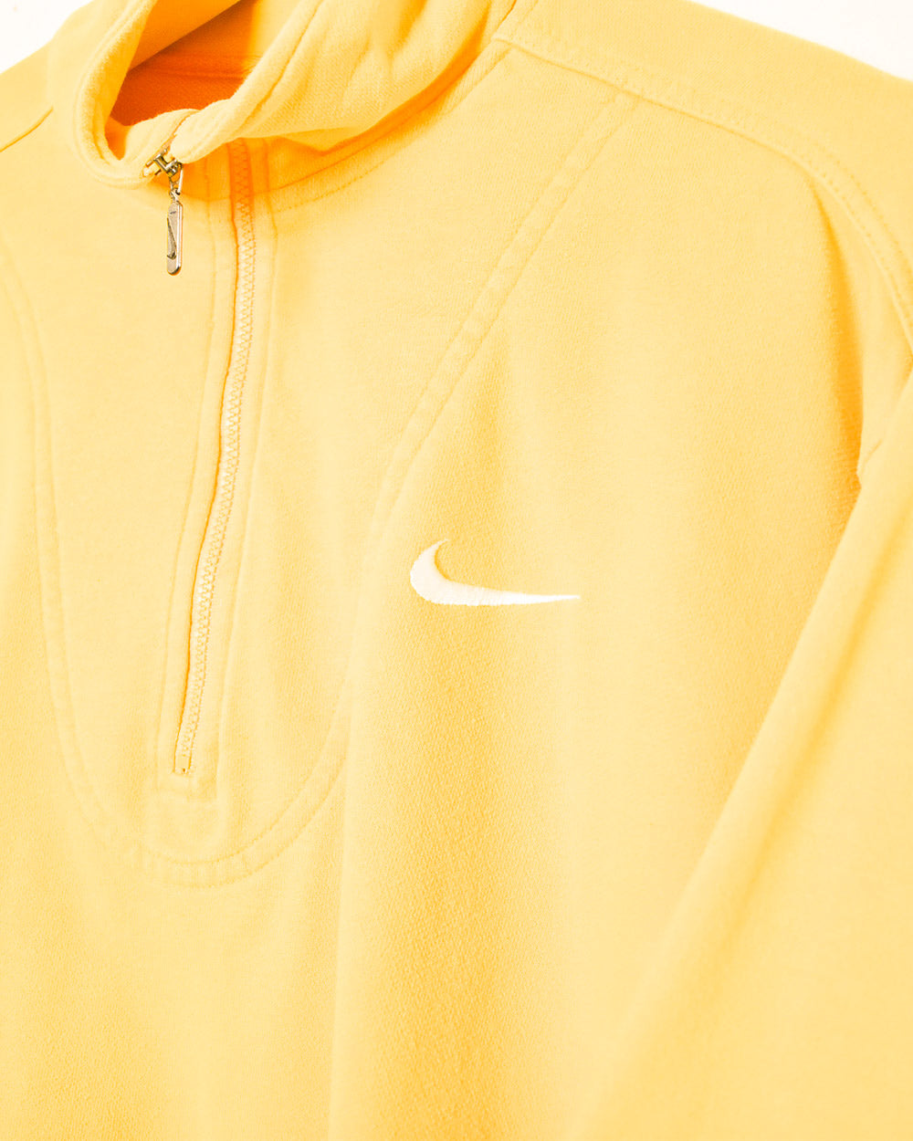 Yellow Nike Women's 1/4 Zip Sweatshirt - Small 