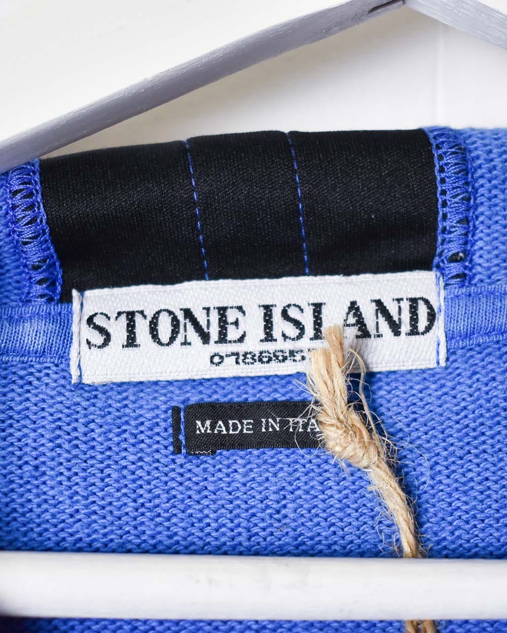 Blue Stone Island Zip-Through Hoodie - Large