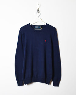 Navy Polo Ralph Lauren Knitted Sweatshirt - Small