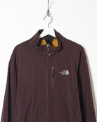 Brown The North Face Apex Zip-Through Fleece Jacket - Large