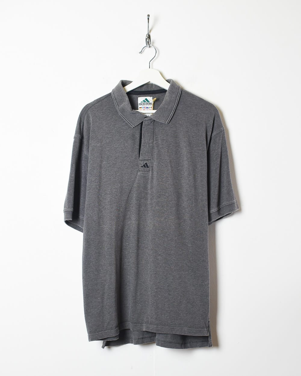 Grey Adidas Equipment Polo Shirt - X-Large