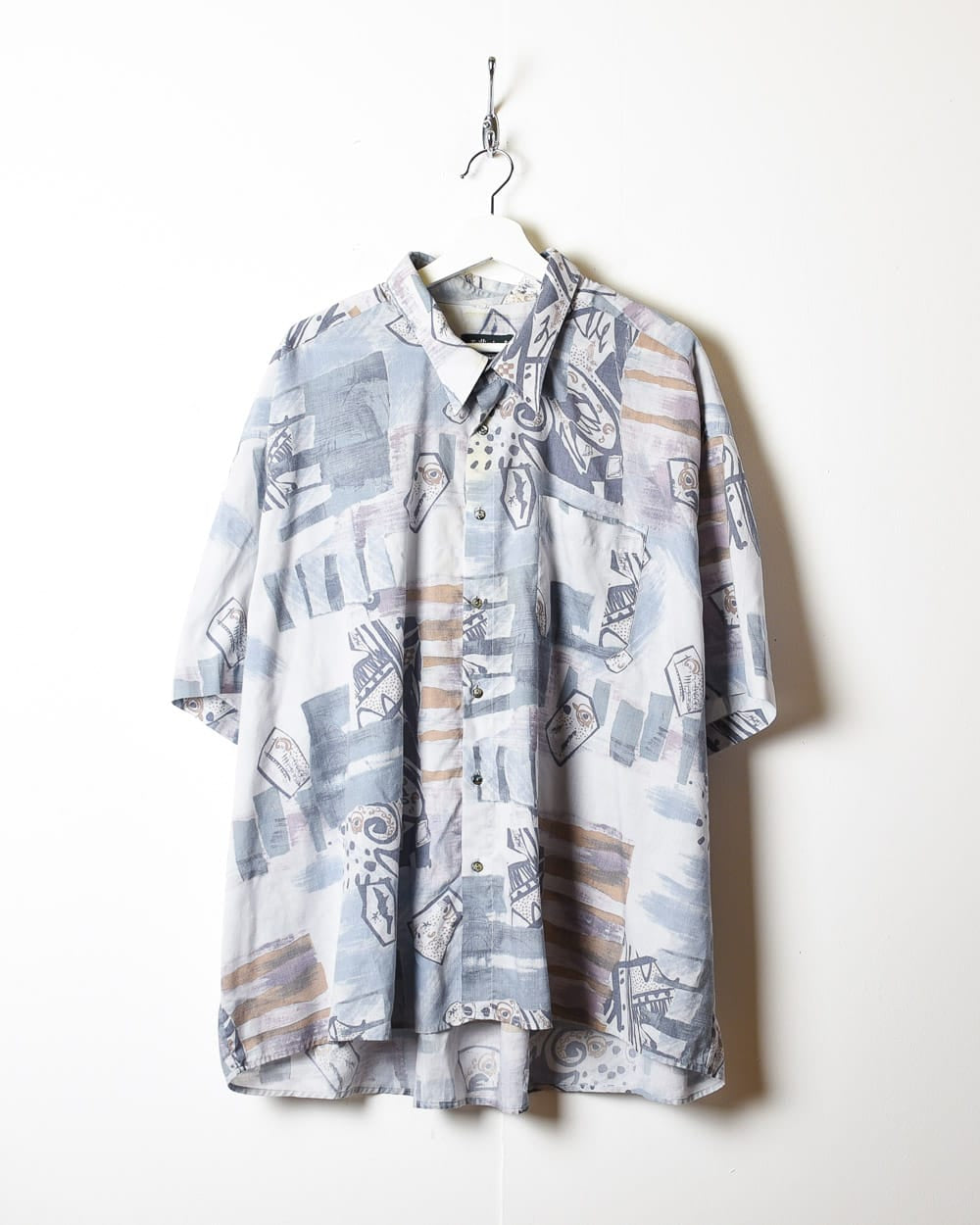 Blue All-Over Print Short Sleeved Shirt - XX-Large