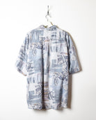 Blue All-Over Print Short Sleeved Shirt - XX-Large