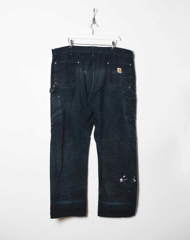 Black Carhartt Distressed Double Knee Carpenter Jeans - W42 L30