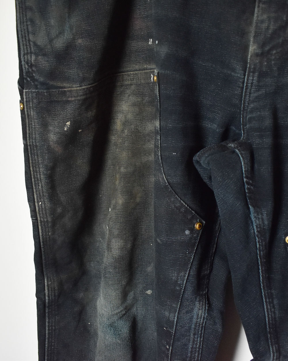 Black Carhartt Distressed Double Knee Carpenter Jeans - W42 L30