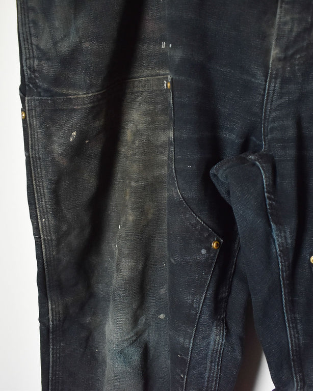Black Carhartt Distressed Double Knee Carpenter Jeans - W42 L30