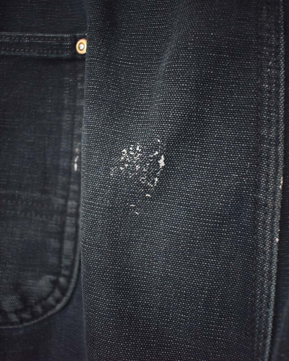Black Carhartt Distressed Double Knee Carpenter Jeans - W42 L30