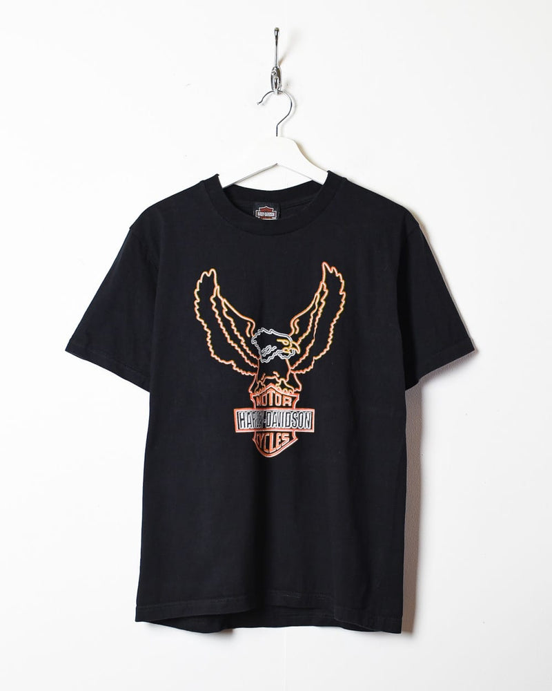 Black Harley Davidson Neon Eagle T-Shirt - Medium
