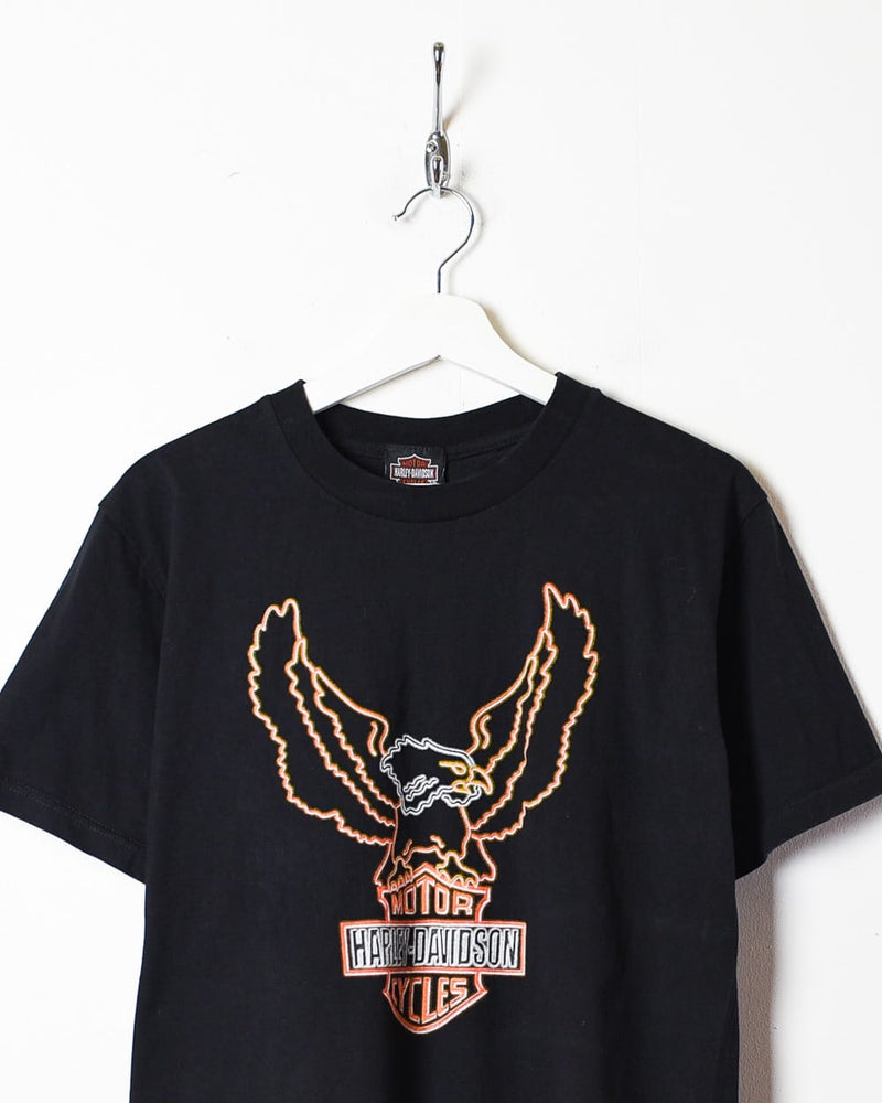 Black Harley Davidson Neon Eagle T-Shirt - Medium