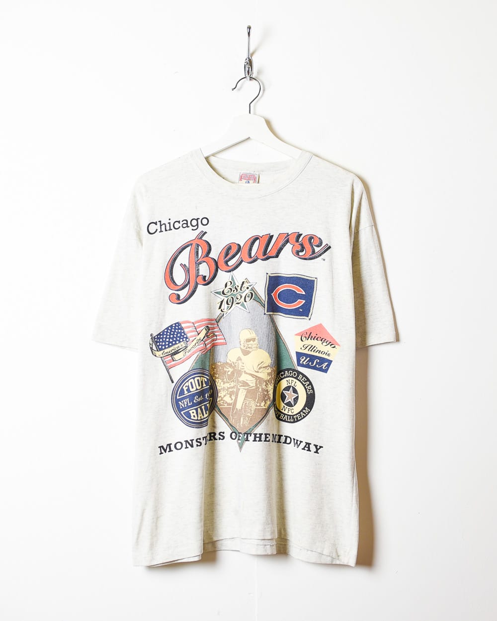 Vintage 90s Stone NFL Chicago Bears Monsters Of The Midway Single Stitch  T-Shirt - Large Cotton– Domno Vintage
