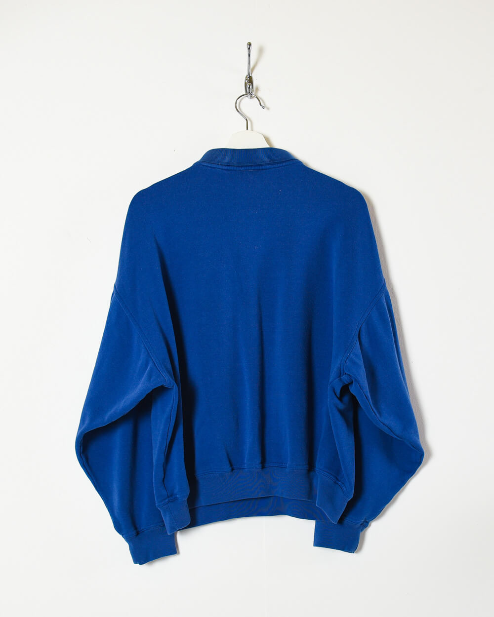 Blue Adidas Long Sleeved Polo Shirt - Medium