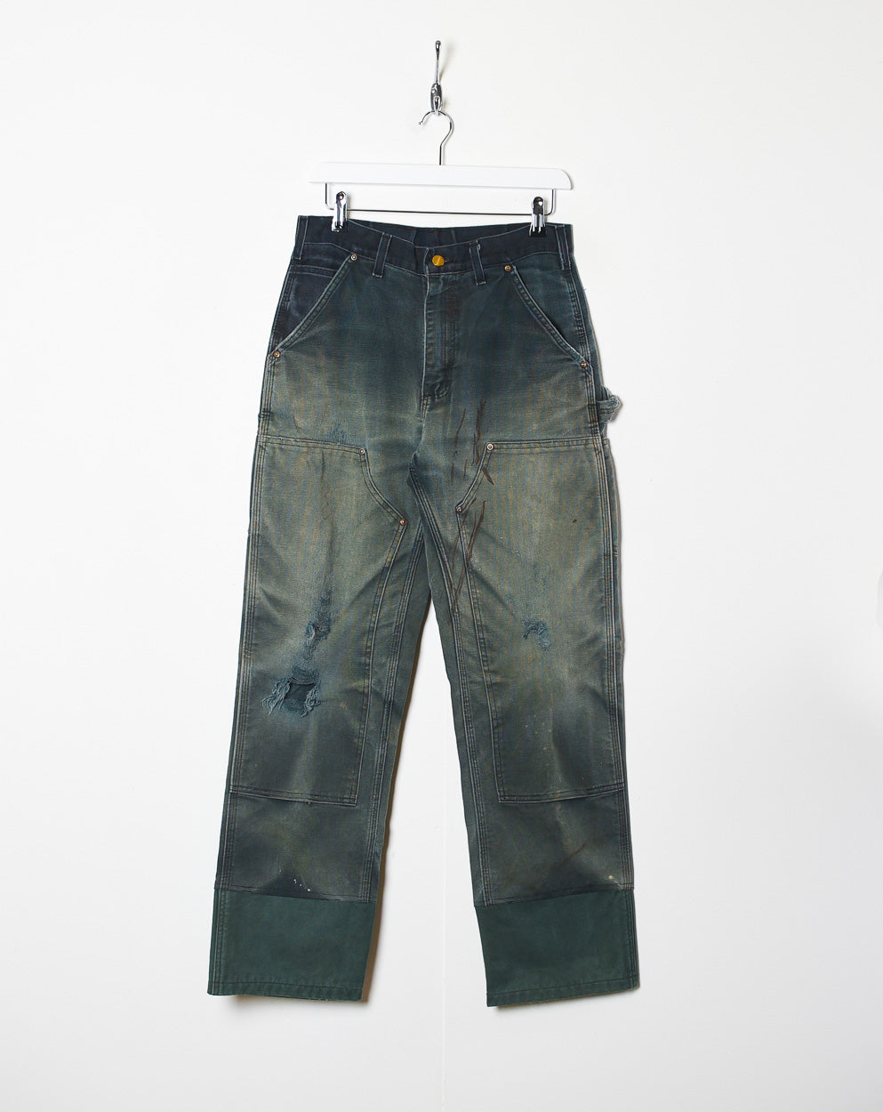 Black Carhartt Distressed Double Knee Carpenter Jeans - W30 L30