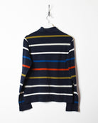 Navy Lacoste Striped Long Sleeved Polo Shirt - X-Small
